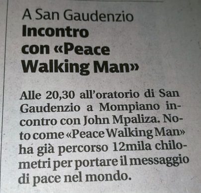 Camminando per la pace
