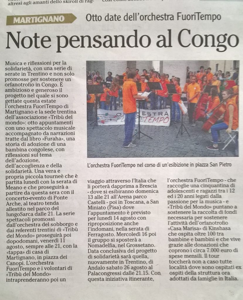 L'Adige: note pensando al Congo