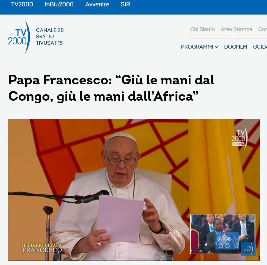 Primo discorso ai congolesi di Papa Francesco