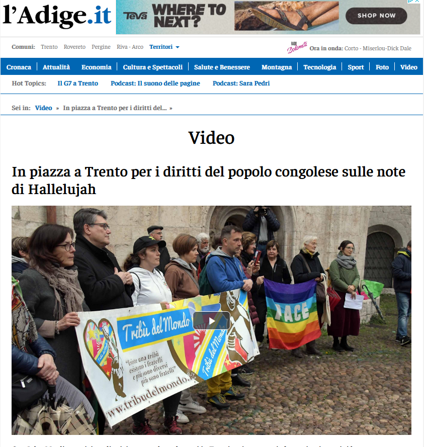 Trento per la pace in Congo