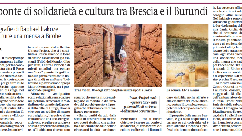 L’esposizione fotografica del Burundi sui giornali