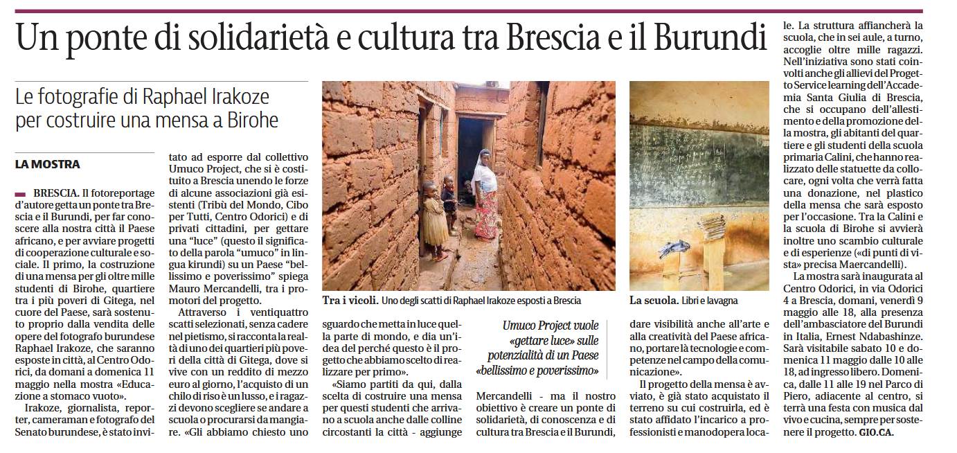 L’esposizione fotografica del Burundi sui giornali